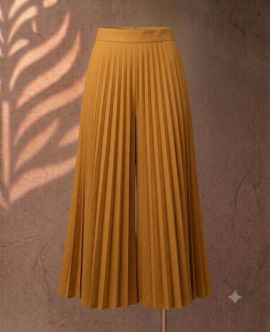 Mustard Pleated Culottes