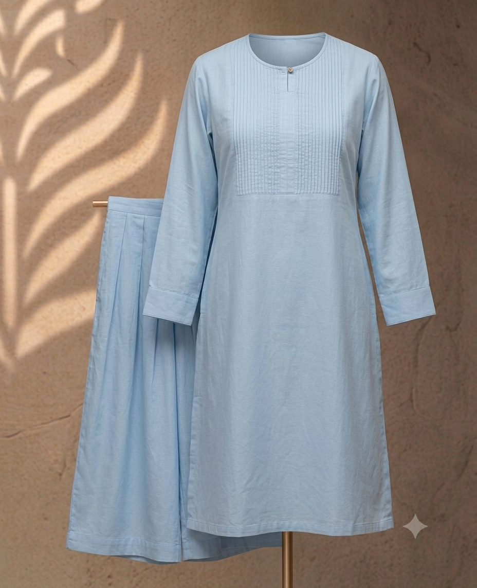 Powder Blue Kurta and Palazzo Set